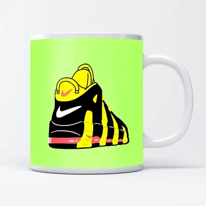 Nike Sneaker Bold Cartoon Art Green Background