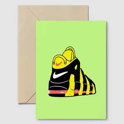 Nike Sneaker Bold Cartoon Art Green Background