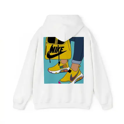 Nike Sneakers and Backpack Cartoon Art