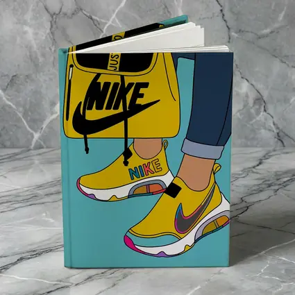 Nike Sneakers and Backpack Cartoon Art