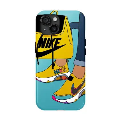Nike Sneakers and Backpack Cartoon Art