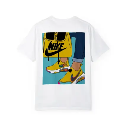 Nike Sneakers and Backpack Cartoon Art