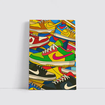Nike Dunk Sneakers Pop Art Colorful Stack