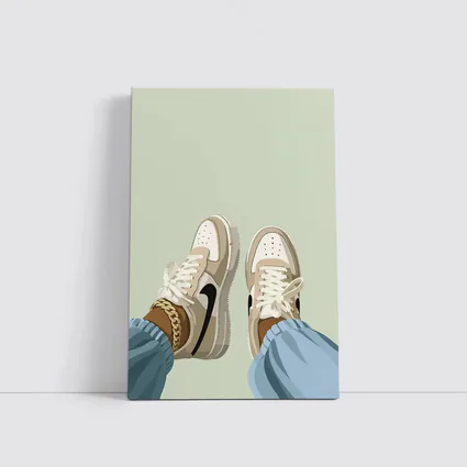 Nike Air Force One Sneakers Sage Green Background