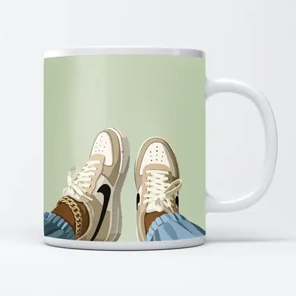 Nike Air Force One Sneakers Sage Green Background