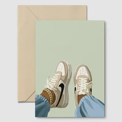 Nike Air Force One Sneakers Sage Green Background