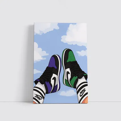 Nike Air Jordan Sneakers Sky Clouds Art