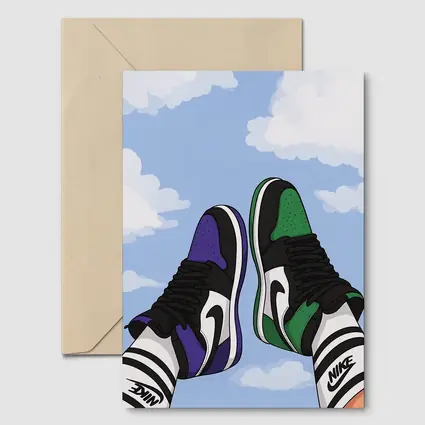 Nike Air Jordan Sneakers Sky Clouds Art
