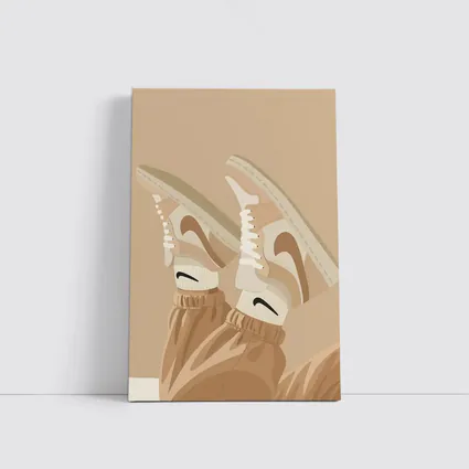 Nike Sneakers Beige Flat Lay Art
