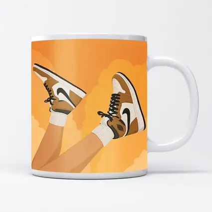 Nike Air Jordan Sneakers Warm Yellow Background