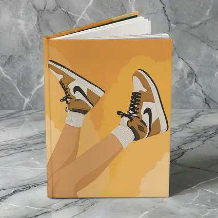 Nike Air Jordan Sneakers Warm Yellow Background
