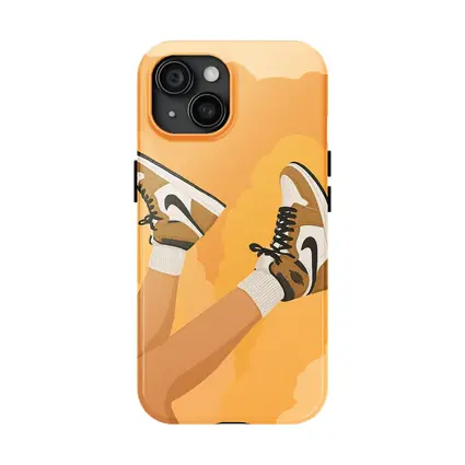 Nike Air Jordan Sneakers Warm Yellow Background