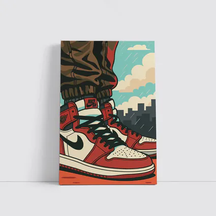 Air Jordan One Sneakers City Skyline Pop Art