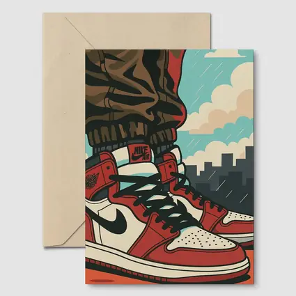 Air Jordan One Sneakers City Skyline Pop Art