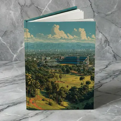 Dodger Stadium Los Angeles Skyline Illustration Art