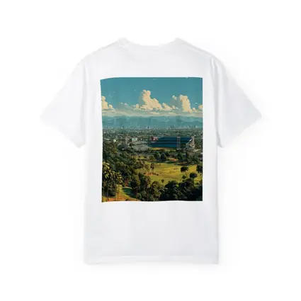 Dodger Stadium Los Angeles Skyline Illustration Art