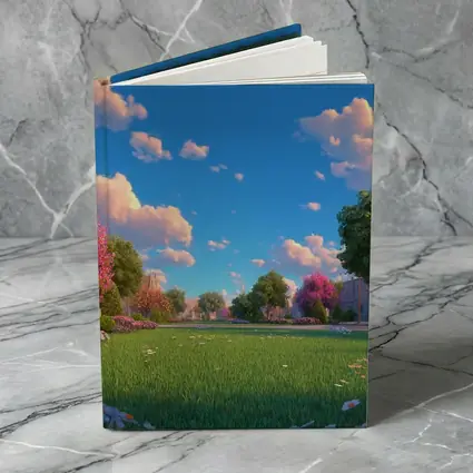 Sunny Park Meadow Daisies Blue Sky