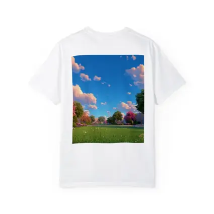 Sunny Park Meadow Daisies Blue Sky