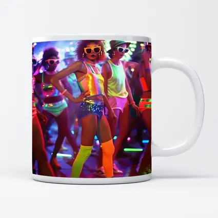 Retro Disco Dancers Neon Dance Floor