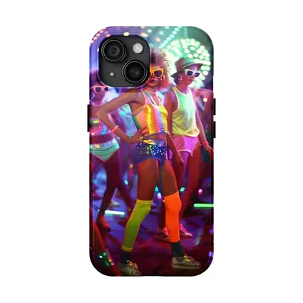 Retro Disco Dancers Neon Dance Floor