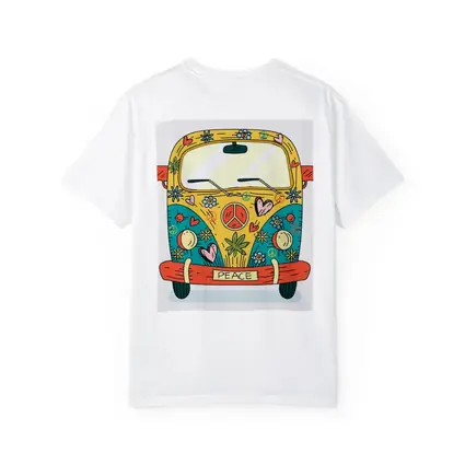 Hippie Peace VW Bus Cartoon Art