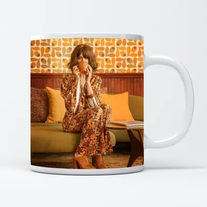 Retro Floral Dress Woman Seventies Interior