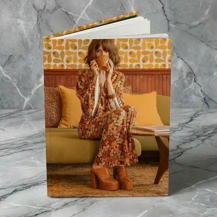 Retro Floral Dress Woman Seventies Interior
