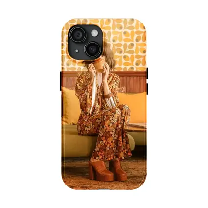 Retro Floral Dress Woman Seventies Interior