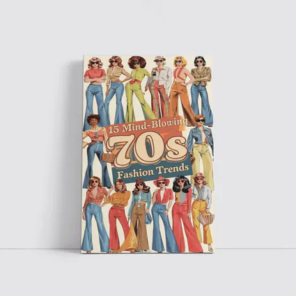Seventies Fashion Trends Women Retro Illustration