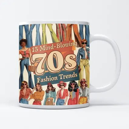 Seventies Fashion Trends Women Retro Illustration