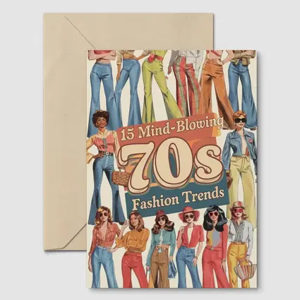 Seventies Fashion Trends Women Retro Illustration