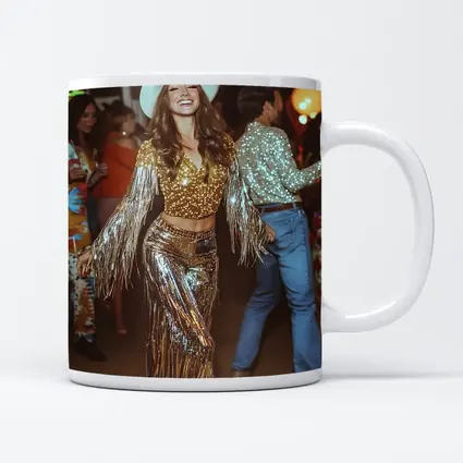 Gold Sequin Cowgirl Dancing at Party