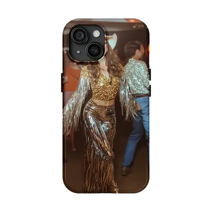 Gold Sequin Cowgirl Dancing at Party
