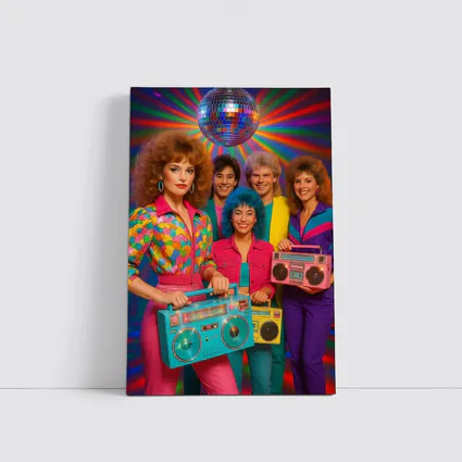 Retro Eighties Group Disco Ball Neon Party