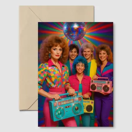 Retro Eighties Group Disco Ball Neon Party