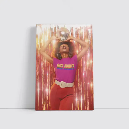 Get Funky Retro Disco Ball Purple Shirt