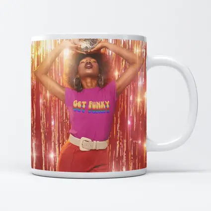 Get Funky Retro Disco Ball Purple Shirt