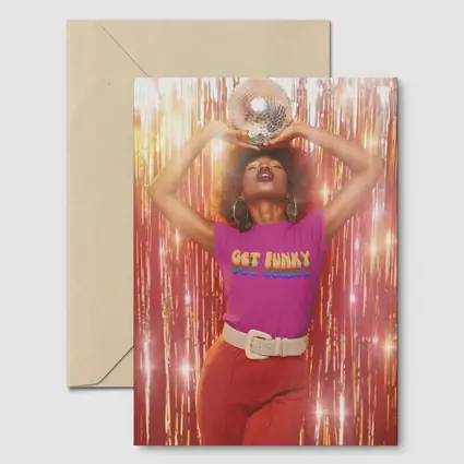 Get Funky Retro Disco Ball Purple Shirt