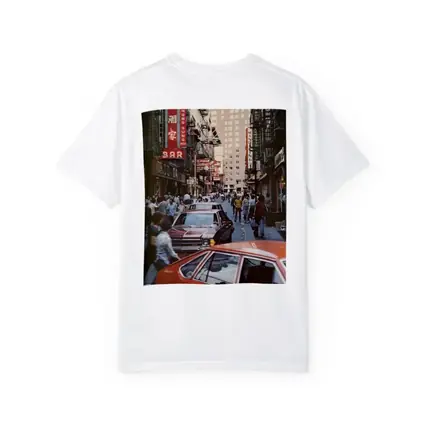 New York Chinatown Busy Street Retro Scene