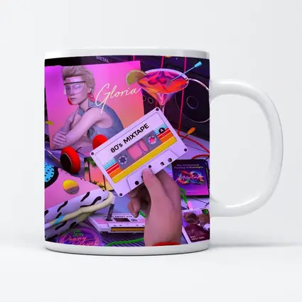 Eighties Mixtape Cassette Tape Neon Scene