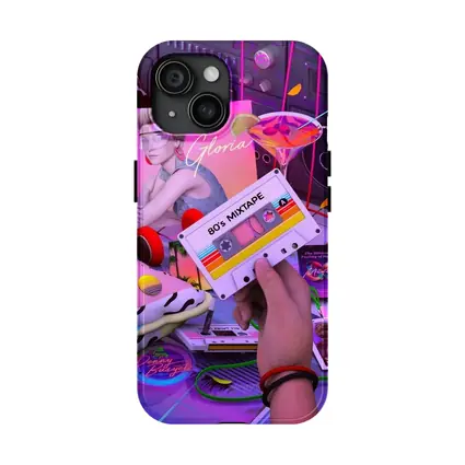 Eighties Mixtape Cassette Tape Neon Scene