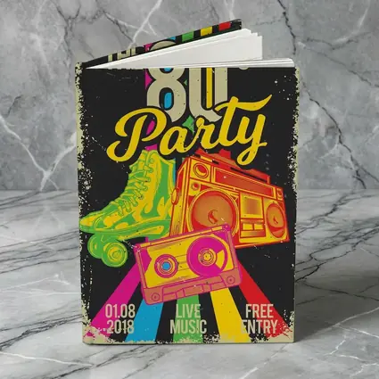 Retro Eighties Party Boombox Roller Skates Art
