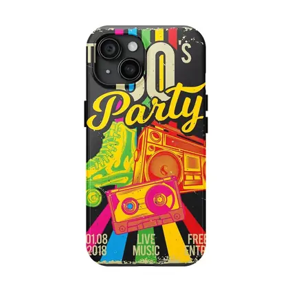 Retro Eighties Party Boombox Roller Skates Art
