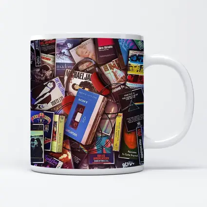 Retro Cassette Tapes Music Collection Flat Lay