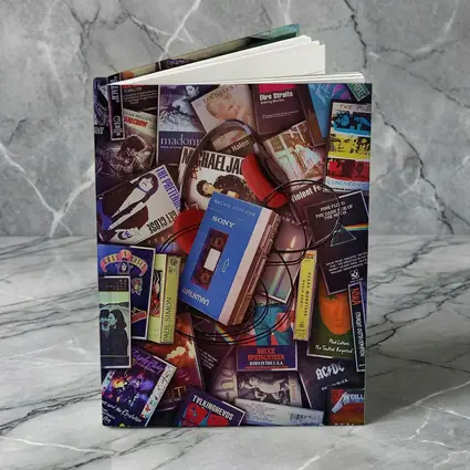 Retro Cassette Tapes Music Collection Flat Lay