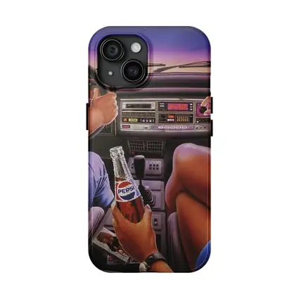 Retro Eighties Car Interior Pepsi Illustration