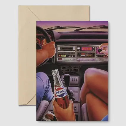 Retro Eighties Car Interior Pepsi Illustration