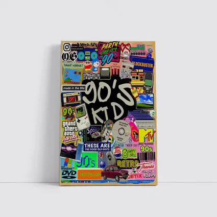 Nineties Kid Retro Nostalgia Collage Art