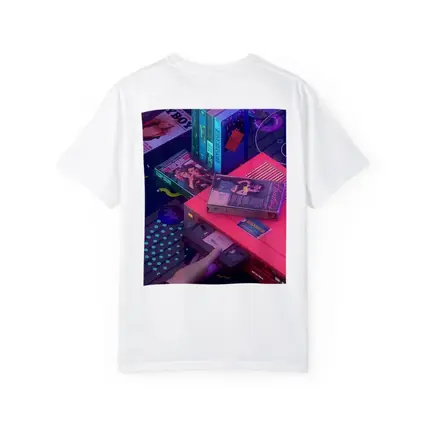 Retro VHS Tapes Neon Eighties Room Scene