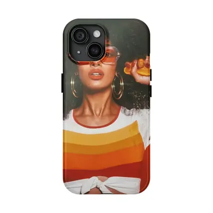Retro Seventies Woman With Orange Sunglasses